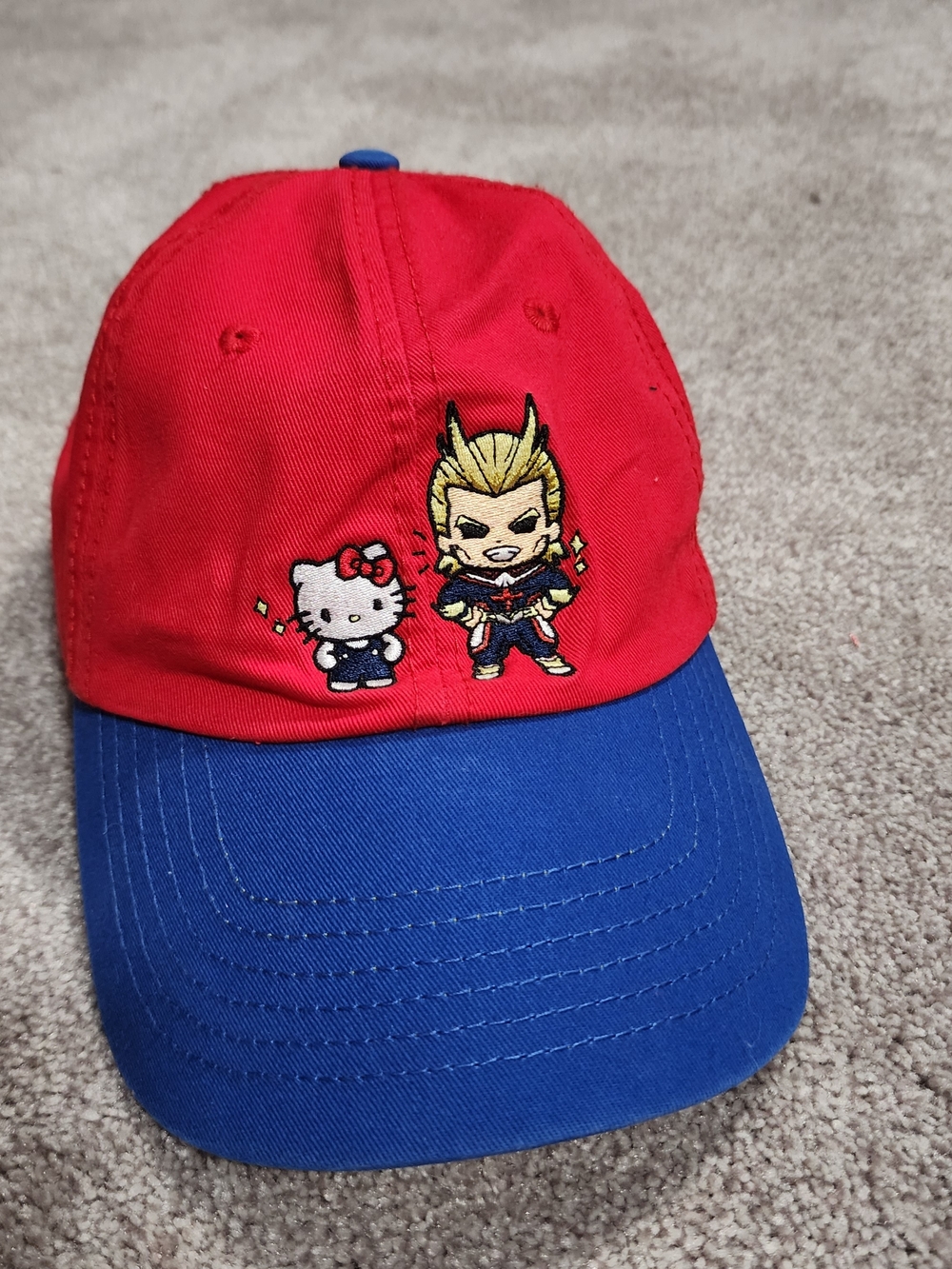 My Hero Academia X Hello Kitty Red All Might Hat Adjustable Cap